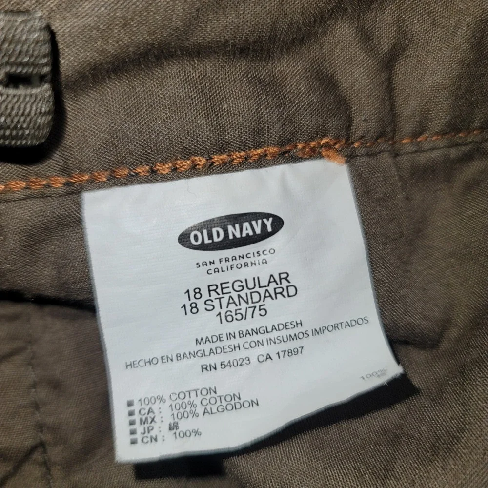 Old Navy Kids Skinny Chino Olive Camo Pants Sz 18‎ Streetwear Casual School Wear